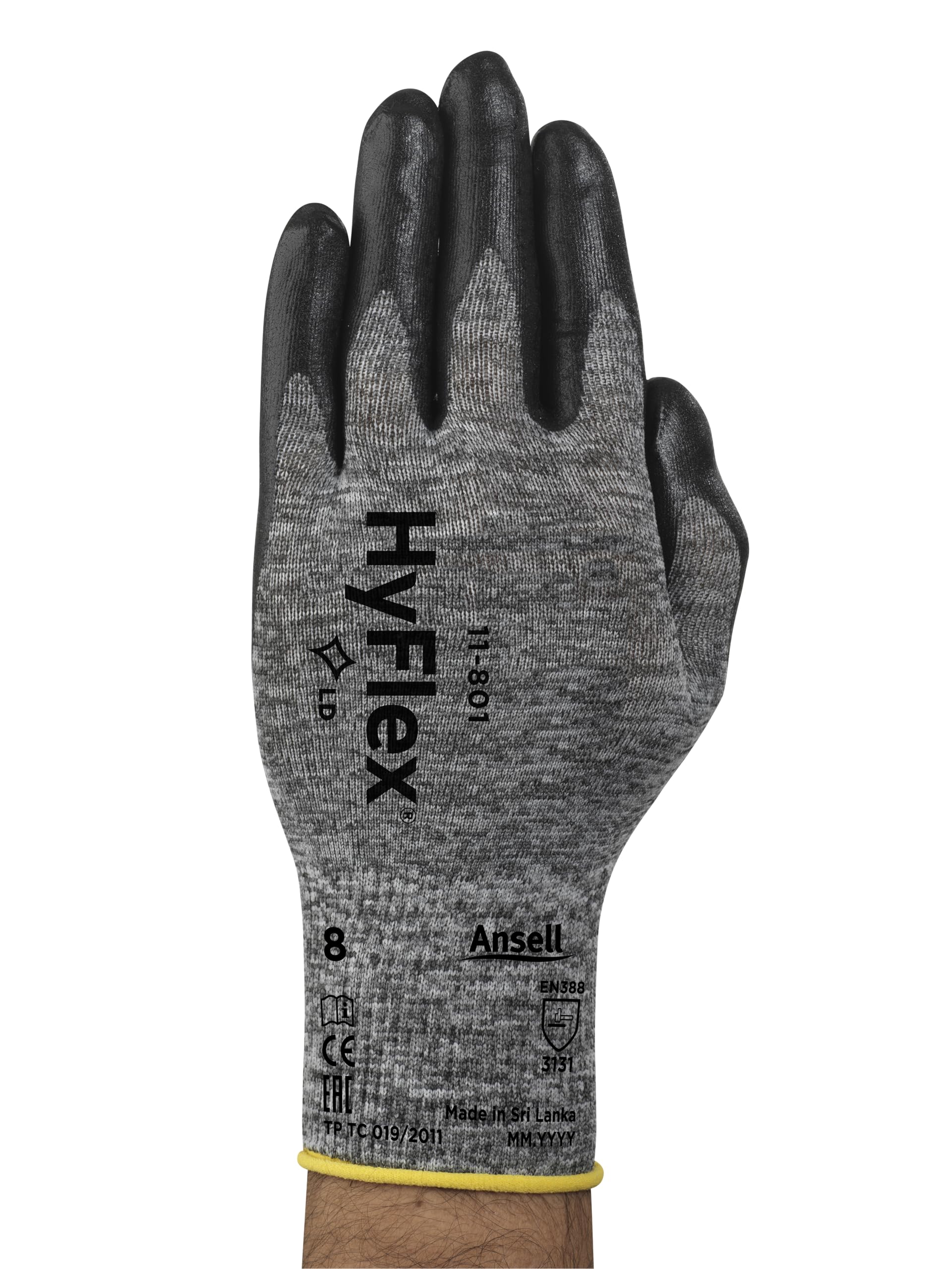 HyFlex 11-801 Multipurpose Gloves - Lightweight, Grip and Comfort